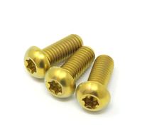 M8 20mm Titanio Bottone Testa Basso Torx Ti Bullone Vite gr5 20 x 1.25 Oro