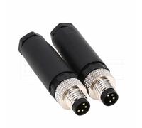 M8 4 pin maschio a codice A, connettore circolare industriale, sensore aeronautico, 8 mm, impermeabile, IP67, 2 pezzi