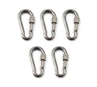 M8 5/16 "304 in acciaio inox a molla, gancio a vite per cancello con chiusura a vite per casa, campeggio all'aperto, escursionismo, pesca, viaggi, zaino (5 pezzi)
