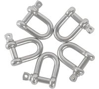 M8 D Shackles Grillo in Acciaio Inox 304 Grillo per Anello a D grillo dritto Dee grillo gancio a vite a forma di D per argani pesanti, tiranti, carichi di pesanti，palestra gancio sacco da boxe 6 pezzi