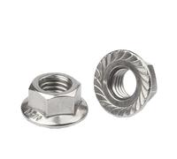 M8 M10 M12 Filettatura fine Dadi flangiati esagonali 304 Acciaio inossidabile Pinking Slip Dado di bloccaggio Seghettato Spinlock Passo = 1/1.25/1.5(M12 x 1.5mm (2 PCS))