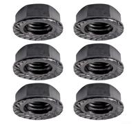 M8 Square Hole Bicycle Crank Nut Set 6pcs | 6-piece set, M8 thread size, black steel finish, fits square hole crank, construction