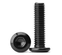M8 Viti a Testa Piatta Esagonale, in Acciaio Inossidabile 304, Con Finitura Ossidata Nera, Viti di Connessione per Mobili, Filettatura Completa, M8*65 (8 Pezzi)
