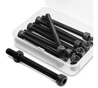M8 x 100mm 8 Set Viti Bulloni a Brugola e Dadi in Acciaio al Carbonio,Vite a testa cilindrica con esagono incassato (Nero)