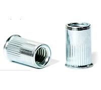 M8 x 16,5 mm a testa svasata ridotta con estremità aperta, rivetti ciechi cilindrici scanalati gambo metrico AN320 zincato inserto filettato in acciaio zincato (confezione da 20)