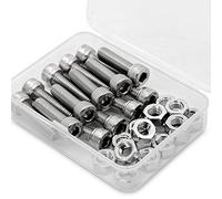 M8 x 20mm Viti Bulloni a Brugola e Dadi in Acciaio Inox 304,Vite a testa cilindrica con esagono incassato (Bullone 15pz, Dadi 15pz)
