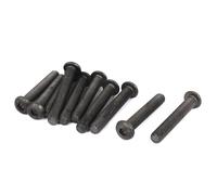 M8 x 50mm 1.25mm Pitch Alloy Steel Hex Socket Button Head Screw Bolt Black 10pz