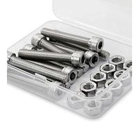 M8 x 60mm Viti Bulloni a Brugola e Dadi in Acciaio Inox 304,Vite a testa cilindrica con esagono incassato (Bullone 10pz, Dadi 10pz)
