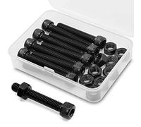 M8 x 70mm 10 Set Viti Bulloni a Brugola e Dadi in Acciaio al Carbonio,Vite a testa cilindrica con esagono incassato (Nero)