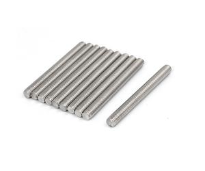 M8 x 80mm 1.25mm Pitch 304 Stainless Steel Fully Threaded Rods Bar Studs 10 Pcs