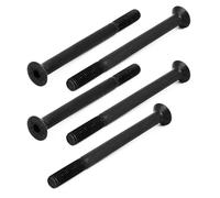 M8x100mm 23mm Long Thread Grade 10.9 Flat Head Hex Socket Cap Screw Black 5pcs