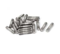 M8x35mm 304 Stainless Steel Double End Thread Stud Teeth Rod Silver Tone 20pcs