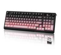 M96 Tastiera da Gioco Wireless, Dual Mode-2.4G e BT5.0, Tastiera Semi-meccanica Membrana al 90% con Display e Knob, Copritasto Sfumati PBT 94 Tasti, Rainbow Backlit, 3000mAh, Mac/Win - Blackberry