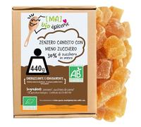 [MA] bio-épicerie | Zenzero candito a ridotto tenore di zucchero BIO in cubetti | 440G | Sfuso in confezione | Certificazione biologica | Frutta candita di qualità superiore | Senza conservanti