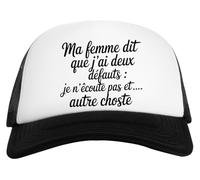 Ma Femme Dit Que J’ai Deux Défauts Un Verre Bière Agresser Tasse Berretto da Baseball Unisex Ragazzi Nero Bianco Baseball cap Kids White Black