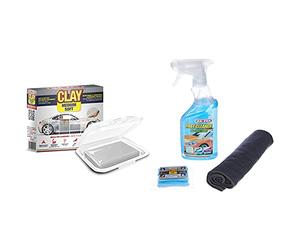 Ma-Fra Clay Bar Medium Soft, Pasta in Argilla Decontaminante per Una Finitura Liscia E Brillante & Mafra, Kit Regénera Carrozzeria, Trattamento Completo per Parti Esterne di Auto E Moto
