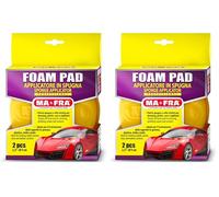 Ma-Fra Foam Pad, Spugna Auto a Celle Strette per Applicazione di Polish, Cere, Sigillanti e Dressing, Ideale per Il Trattamento di Superfici in Gomma, Plastica, Vinile e Pelle, Confezione da 4 Pezzi
