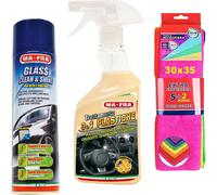 MA FRA Glass clean and shine + Trattamento plastiche + 2 panni in microfibra