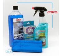 MA-FRA KIT COMPLETO PER LA PULIZIA VETRI AUTO GLASS CLEANER 1SHINE CRISTAL ARTIC