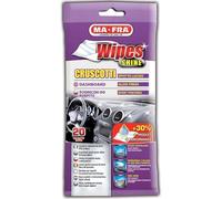 Ma-Fra Wipes Shine, Salviette Monouso per Donare l'Effetto Lucido Brillante Originale a Plastiche e Cruscotti Sbiaditi Creando uno Scudo Protettivo Antipolvere, Non Unge, Confezione da 20 Pezzi
