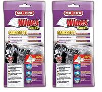 Ma-Fra, Wipes Shine, Salviette Monouso per Donare l'Effetto Lucido Brillante Originale a Plastiche e Cruscotti Sbiaditi Creando uno Scudo Protettivo Antipolvere, Non Unge, Confezione da 40 Pezzi