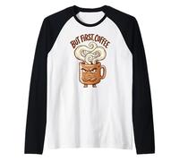 Ma Il Primo caffè Caffeina Addict Espresso Mattina Maglia con Maniche Raglan
