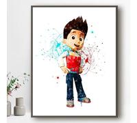 Ma Little Canv Poster decorativo per cameretta dei bambini, ragazza o ragazzo, Paw Patrol - senza cornici 30 x 40 cm (Ryder)