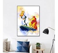 Ma Little Canv Poster Re Leone - Decorazione da parete per cameretta dei bambini, ragazza o ragazzo, poster re leone Disney Simba, senza cornici 30 x 40 cm (Rafiki & Bebe Simba)