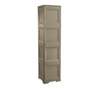 MA MAISON Armadio a Colonna in Plastica 40 x 43 x 164 cm con 4 Ripiani e 1 Anta - Mobile Verticale Salvaspazio per Organizzazione Casa (Wengé)