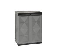MA MAISON Armadio Basic Line con 1 Ripiano Regolabile - per Interno, Esterno, Ripostiglio, Organizzazione, Lavabile, Garage, Montaggio Senza Viti, in Polipropilene - Colore Grigio (65X37X83H CM)