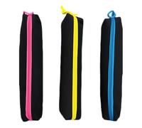 MA MAISON Astuccio Ovale in Tessuto Nero e fluo - Chiusura Zip, Portamatite, Portapenne, Ufficio, Università, Scuola, Studenti, Bambini, Unico Scomparto - Assortito (Astuccio slim 25 x 5 x 6h cm)