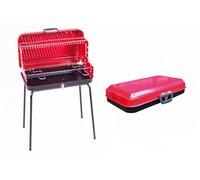 Ma Maison Barbecue a Valigia Rettangolare a Carbone 50x36x81 cm BBQ Piano Cottura - Richiudibile, Griglia, Metallo, Campeggio, Giardino, all'Aperto, Brace - Leggero Trasportabile con Maniglia
