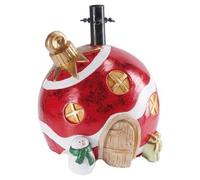 MA MAISON Base Supporto per Albero di Natale 150/180h cm - Casetta Innevata, con Luci, a Batteria, in Magnesia, Decorazione, Base di Metallo - Kit di fisaggio (Ø 33X43H CM)