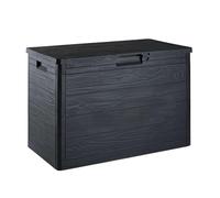 MA MAISON Baule Cassapanca 160 Litri Effetto Legno Contenitore Stoccaggio in Resina Grigio Tortora Dimensioni 77,5x44,5x53h cm da Esterno e Interno Resistente ai Raggi Uv - Made in Italy