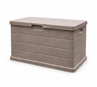 MA MAISON Baule Cassapanca Multiuso 170LT - Esterno, Interno, Apertura Superiore, Effetto Legno, Resina Taupe, Contenitore, Organizzatore, Stoccaggio - Made In Italy (Taupe 170lt)