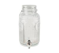 MA MAISON Dispenser in Vetro 3,8 Litri con Rubinetto per Bevande - da Festa per Bibite Fredde, Calde, Acqua, Cocktail, Infusi e alla Spina - Spillatore e Coperchio Salvafreschezza