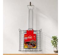 MA MAISON Graticola Bombata in Acciaio con Piedini e Manico | Griglia barbecue resistente, doppia chiusura, impugnatura sicura, ideale per carne, pesce e verdure