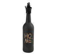 MA MAISON Oliera in Vetro Satinato da 750 cc: con Scritta Decorativa 'Home', Elegante per Servire Oli e Condimenti (Nero)