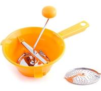 Ma Maison Passaverdura Manuale in Plastica, Componenti Metalliche, Disco Rimovibile -Pelapatate, Pappette, Filtrare Frutta e Verdura, Passatutto, Setacciare- Lavabile in Lavastoviglie Arancione