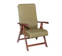 MA MAISON Poltrona Sdraio Relax Armonia in Legno 4 Posizioni 75x65,5x112h cm - Cuscino Imbottito, Regolabile, Tessuto, Ergonomica, Reclinabile, Poggioli, Design - Made in Italy (Ciliegio - Verde)
