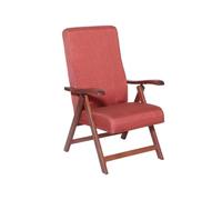 MA MAISON Poltrona Sdraio Relax Armonia in Legno 4 Posizioni 75x65,5x112h cm - Cuscino Imbottito, Regolabile, Tessuto, Ergonomica, Reclinabile, Poggioli, Design - Made in Italy (Ciliegio - Arancio)