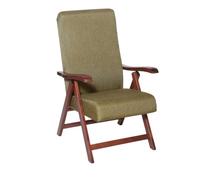 MA MAISON Poltrona Sdraio Relax Armonia in Legno 4 Posizioni 75x65,5x112h cm - Cuscino Imbottito, Regolabile, Tessuto, Ergonomica, Reclinabile, Poggioli, Design - Made in Italy (Noce - Verde)