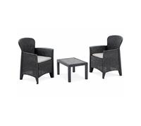 MA MAISON Salottino da Esterno 2 Posti Set da Giardino 2 Poltro Antracite | 3 Pz