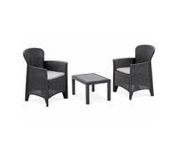 MA MAISON Salottino da Esterno 2 Posti Set da Giardino 2 Poltrone, Cuscini, 1 Tavolino - Lounge, Resistente alle Intemperie, Sedie, Set Mobili, Relax - Facile Montaggio Effetto Rattan