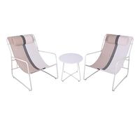 MA MAISON Salottino da Esterno 2 Posti Set da Giardino 2 Poltrone in Tessuto con Cuscino 65x83x86cm + 1 Tavolino 40x50cm - Resistente alle Intemperie, Sedie, Set Mobili, Relax - Facile Montaggio
