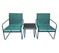 MA MAISON Salottino da Esterno 2 Posti Set da Giardino 2 Poltrone in Tessuto Verde 56,5x74cm + 1 Tavolino 44,5x4cm - Resistente alle Intemperie, Sedie,Set Relax - Facile Montaggio Spazi Ridotti