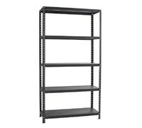 MA MAISON Scaffale in Metallo Ettore - Kit Bulloni, 5 ripiani, Regolabile, 80 kg per ripiano, Regolabile, Salvaspazio per Garage Magazzino, Portante 400 kg - 100x40xh187 cm (Antracite)