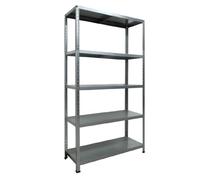 MA MAISON Scaffale in Metallo Ettore - Kit Bulloni, 5 ripiani, Regolabile, 80 kg per ripiano, Regolabile, Salvaspazio per Garage Magazzino, Portante 400 kg - 100x40xh187 cm (Grigio)