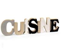 MA MAISON Scritta Cuisine in Legno 42 cm da Arredo Tavolo Supporto Decorativo con Lettere Colorate - per Tavoli,Piani d'appoggio e Mensole - Scritta Da Tavolo