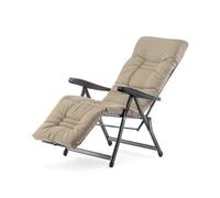 MA MAISON Sdraio Reclinabile Imbottita 154x60x65 cm - 6 Posizioni, con Prolugna Estendibile, Braccioli Ergonomici, Struttura in Acciaio, Poggiapiedi, per Interno, Esterno - Made in Italy SABBIA